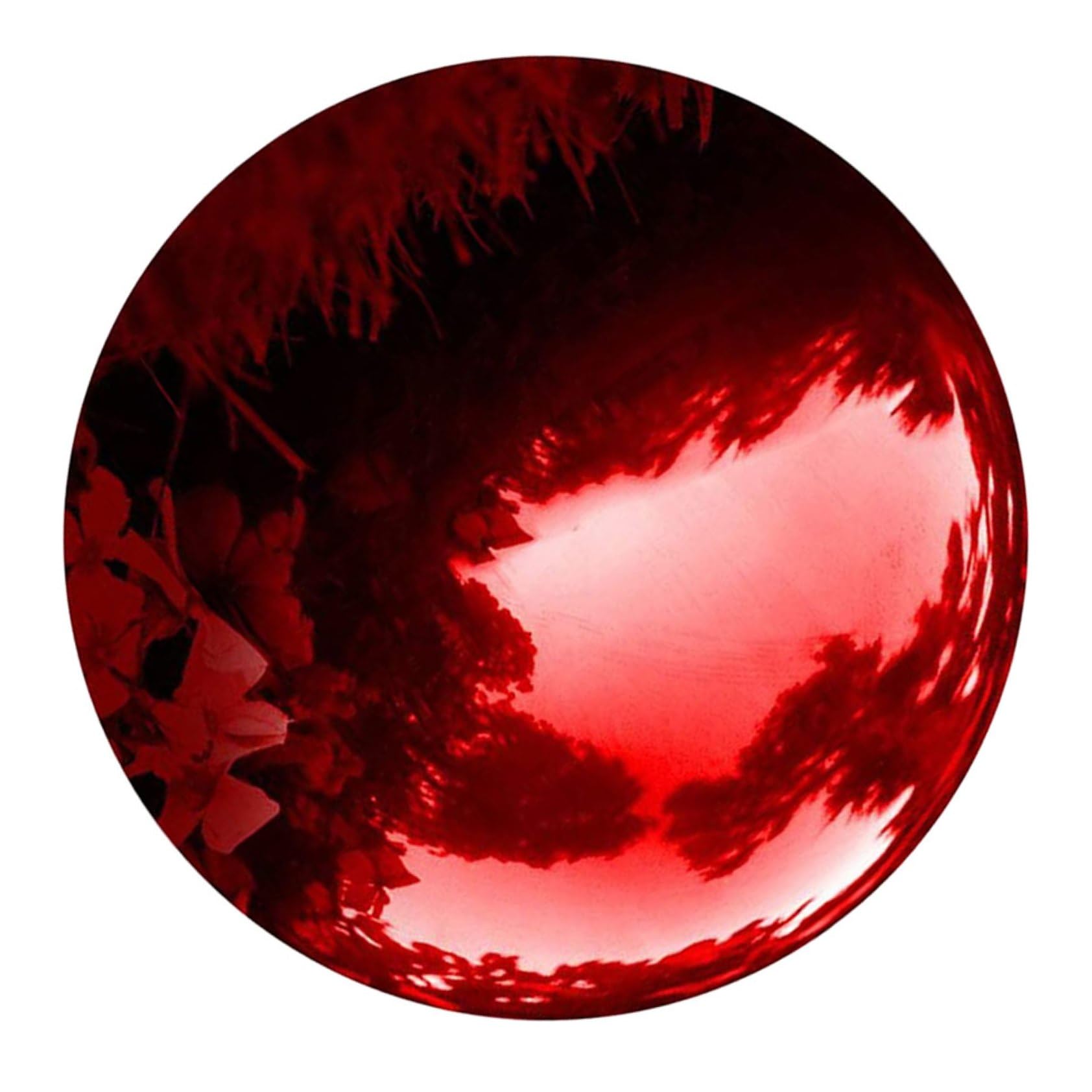 ibasenice Garden Reflective Gazing Globe Polished Stainless Steel Hollow Ball Mirrored Surface Durable Outdoor Decor for Lawn and Red-picture-10