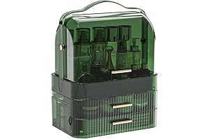 LINFIDITE Covered Makeup Organizer for Bathroom