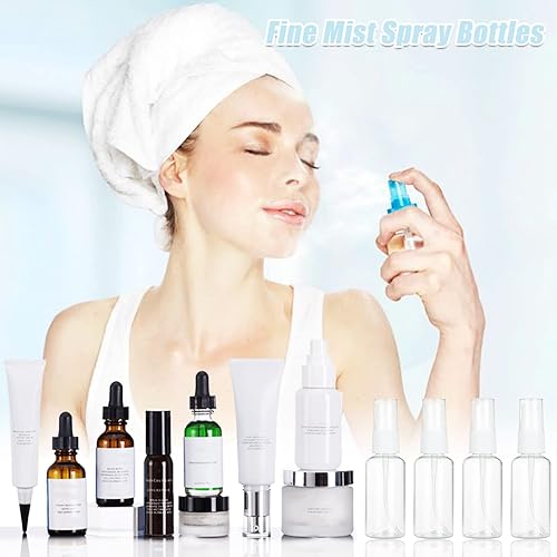 Miniatura 4 de APACALI 60 botellas de spray de 1 onza con mini pulverizador de niebla transparente fina y pequeña, botellas de spray vacías de viaje, recipientes