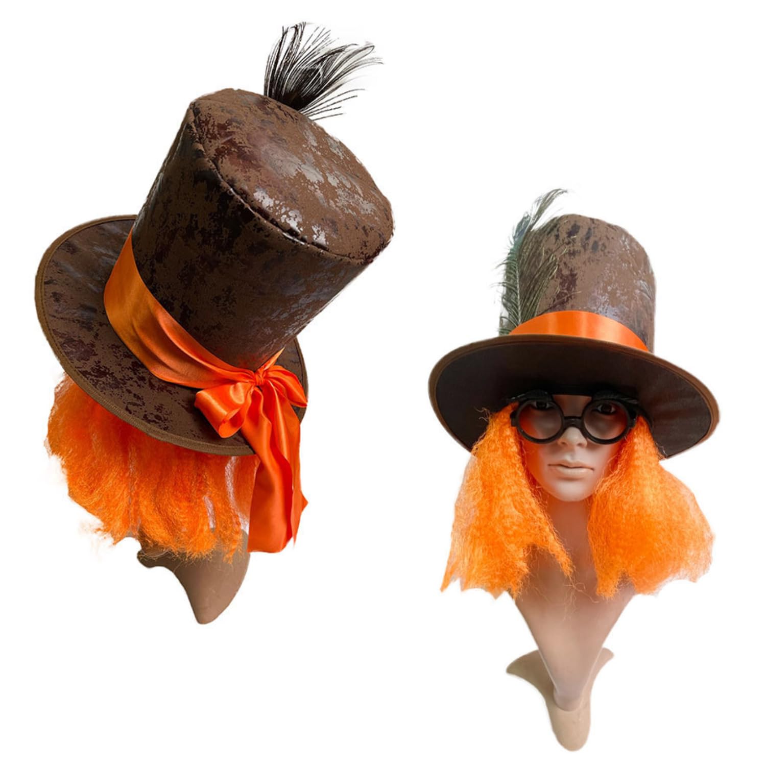 RmKbe Mad Hatter Hat Alice In Wonderland Mad Hatter Hat Mad Tea Party Fairytale Fancy Dress Cylinder Crazy Hatter Adult Dress Up Hats - Image 2