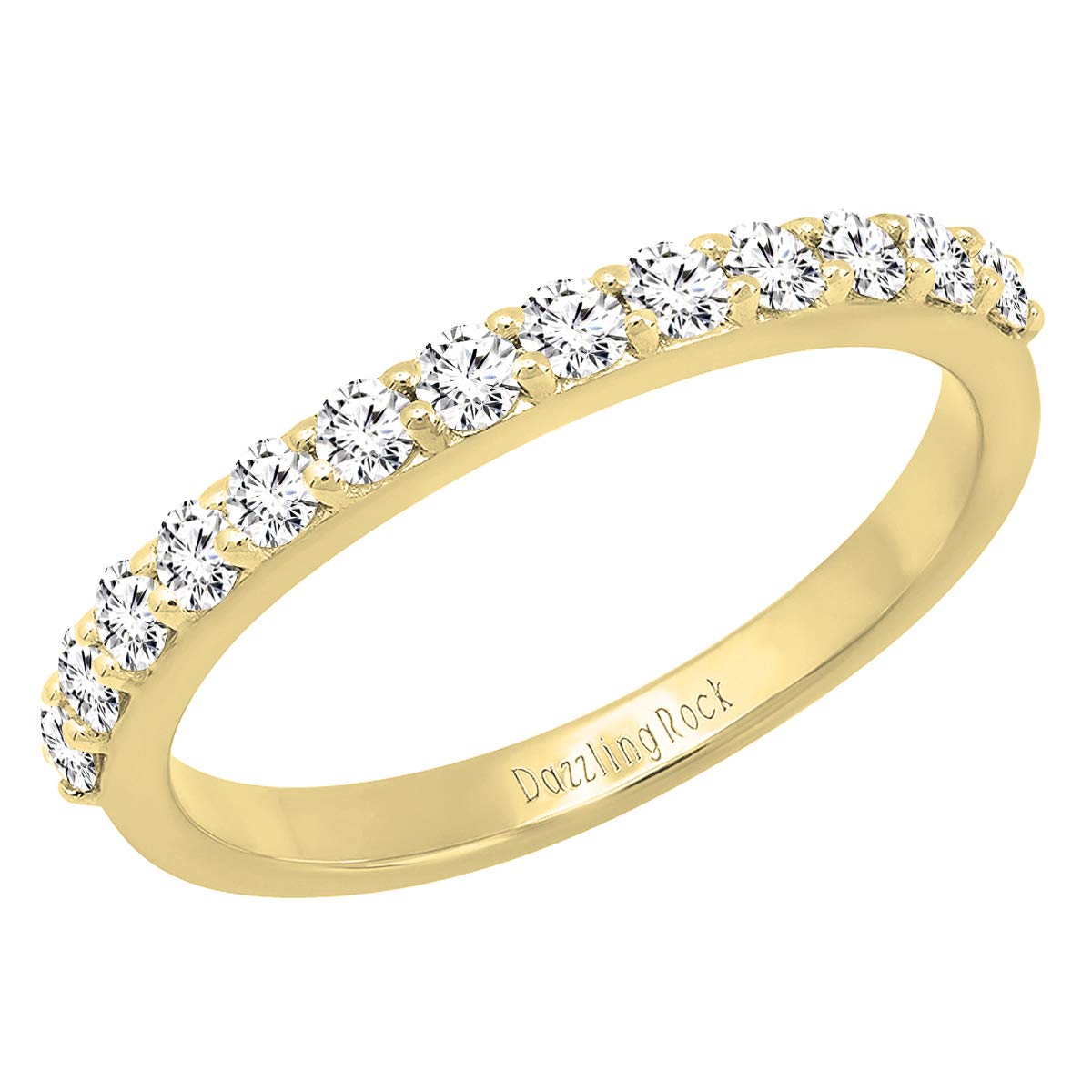 DazzlingRock Collection 14 quilates oro amarillo redonda White Zafiro blanco