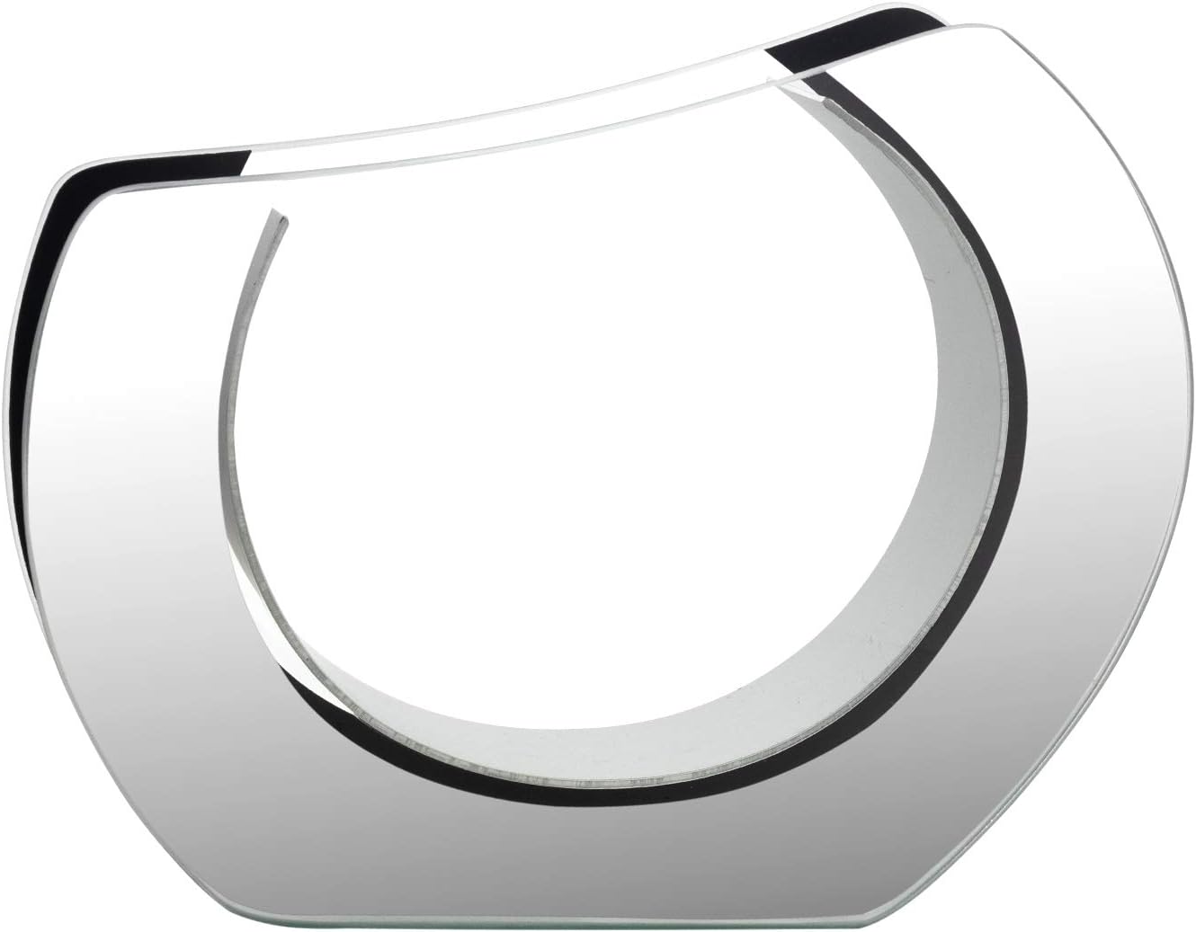 Royal Imports Flower Mirror Glass Vase -Round Angled, 9.25"x11.75" - Decorative Modern Floral Centerpiece Accent for Home Decor Living Room Bathroom, Kitchen, Fireplace, Table, Entryway, Wedding