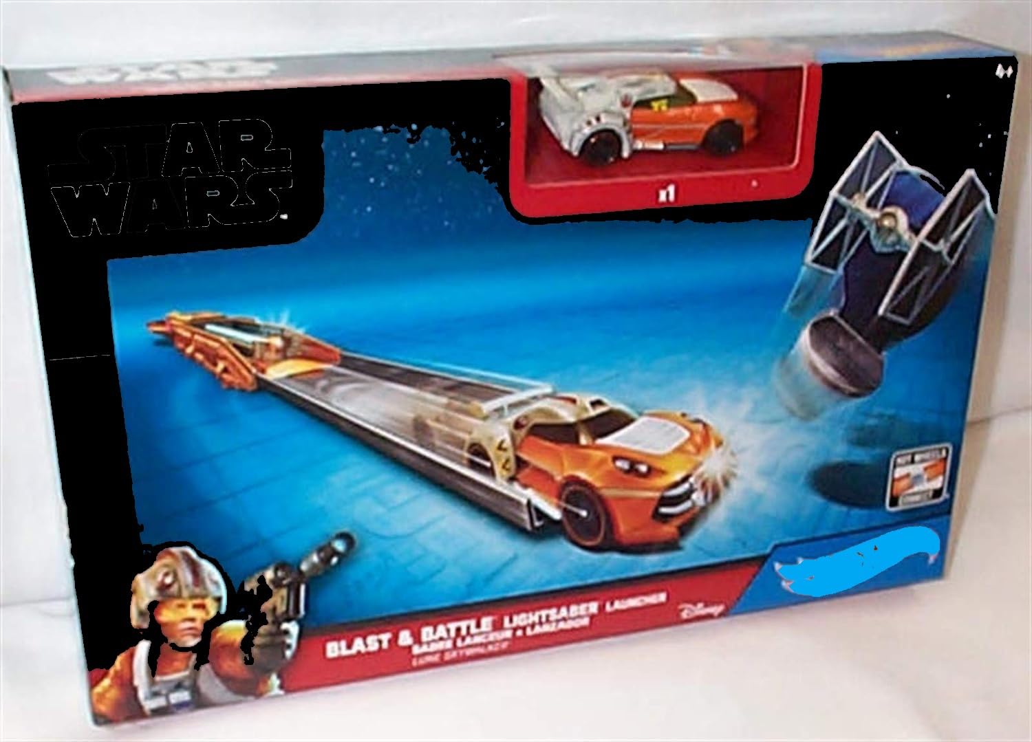 Corgi H0T WHEELS STAR.WARS Blast & Battle Lightsaber Launcher Luke Skywalker vehicle included set