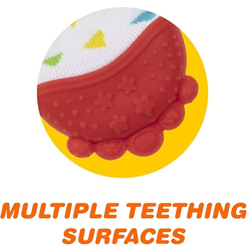 Miniatura 5 de Nuby Calcetín de mordedor calmante, triángulos rojos