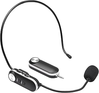 UHF Headset Microfone sem fio Conjunto de microfone sem fio profissional 6,35 mm Receptor para alto-falante Amplificador de voz para treinamento de ensino Guia de turismo Hospedagem de conferência de professores Amantes da música reproduzindo cenas KTV