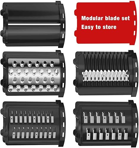 Miniatura 6 de Accesorio para trituradora de rebanadora KitchenAid con 5 cuchillas, accesorio para rallador de queso, rebanador de preparación fresca, accesorios