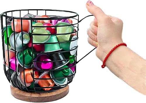 Cestas para cápsulas de café, soporte para cápsulas de café, organizador de cápsulas de café, almacenamiento de cápsulas de café de alambre negro de