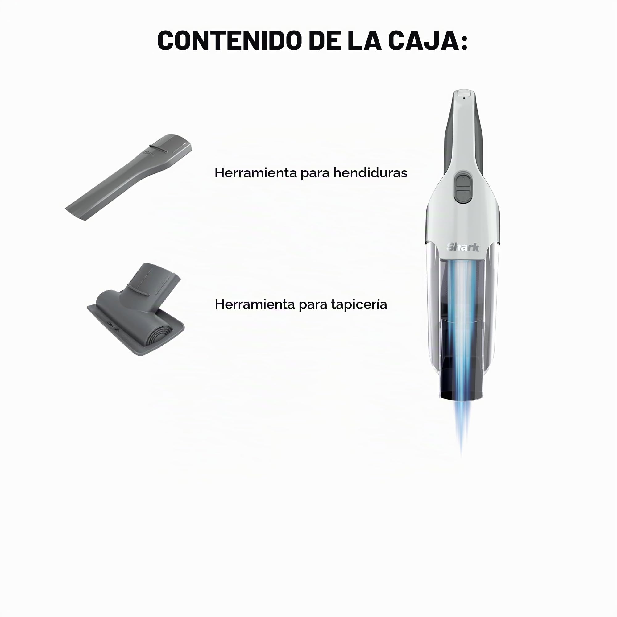 Shark Cyclone - Aspiradora de mano PET con succión HyperVelocity, potente recogida de pelo de mascotas, ligera, taza de polvo XL, incluye herramienta de tapicería, herramienta para hendiduras de 8