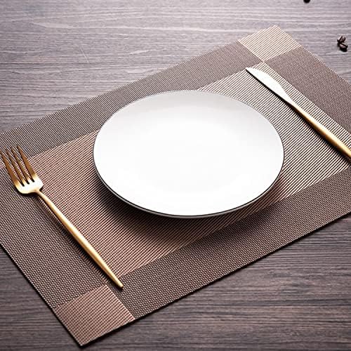 Placemats set of 8 PVC Table Mats Washable Heat Resistant Non Slip Heat Insulation for Kitchen and Dining Room 45CM x 30CM