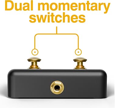 Singular Sound Dual Momentary Footswitch Plus for use with BeatBuddy, Effects Pedals, and Electronic Instruments (Black)