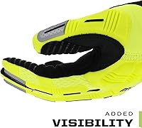 Vista 3 de Mechanix Wear Hi-Viz M-Pact Guantes - Guantes de impacto de alta visibilidad - Para la seguridad de los constructores - Para la construcción - Que