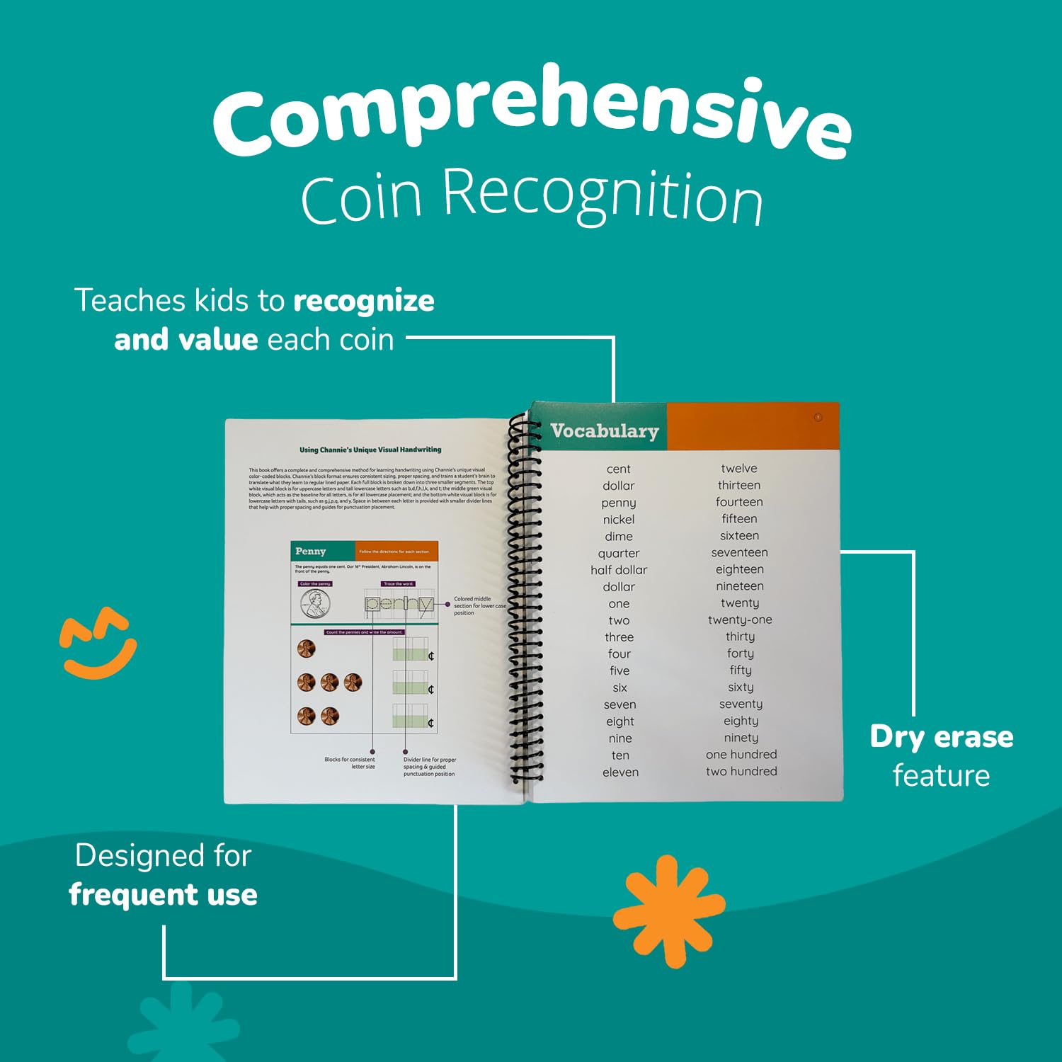 Channie's Easy Peasy Dry Erase Money Book - Fun Toddler Activity Book - Teaches Counting Coins for Kids Ages 3-5/6-8 - Pennies, Nickels, Dimes, Quarters - Money Workbooks for Kids - 65+ Pages - Image 4