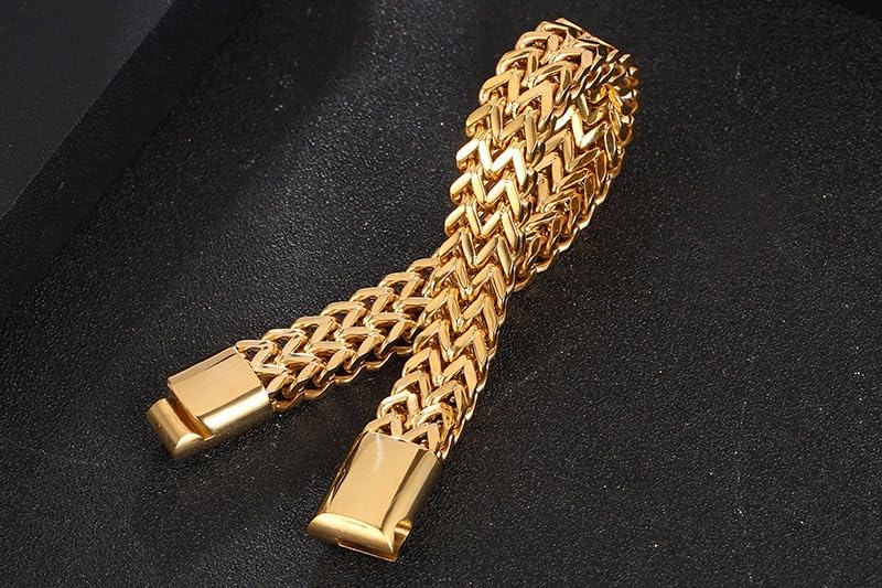 18K gold men's bracelet Miami hip-hop bracelet high-end accessories solid Cuban mesh women's bracelet gift Father/Mother's Day, Christmas, Thanksgiving gift4