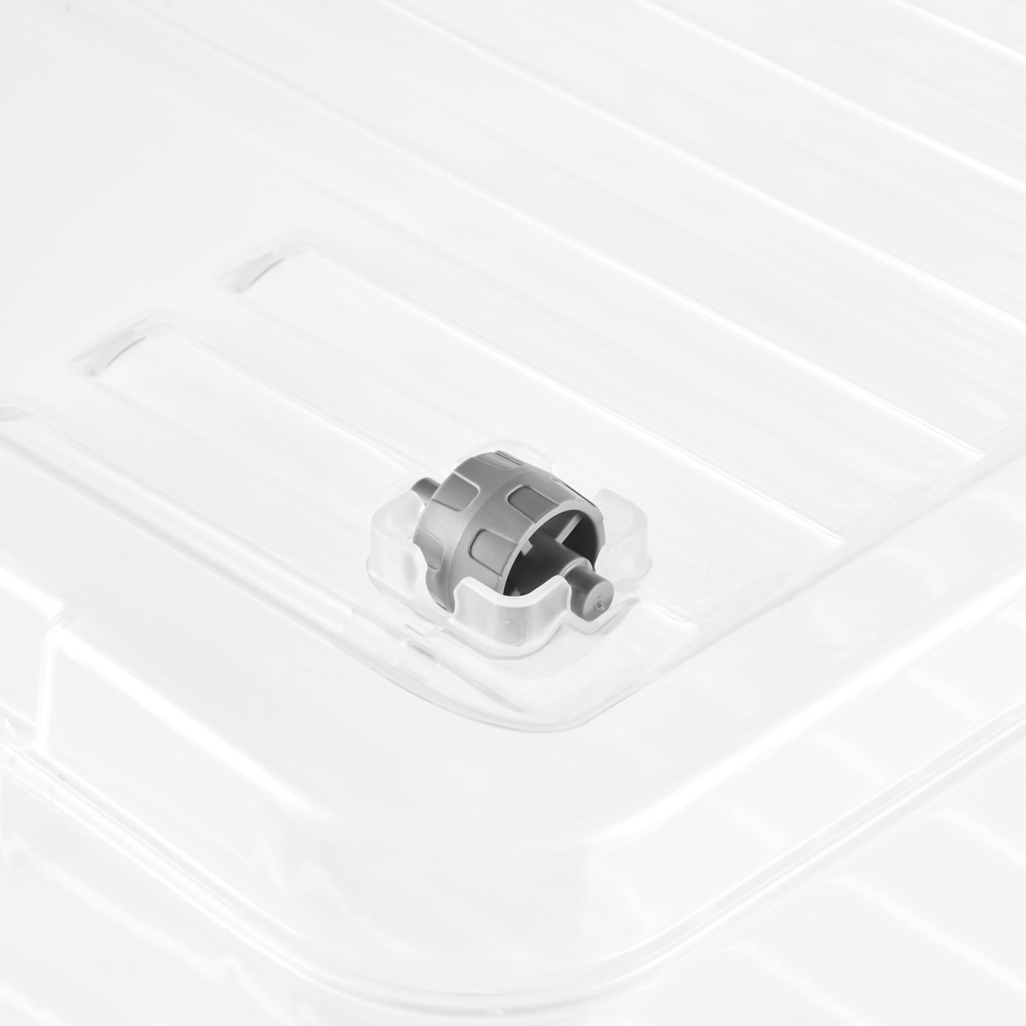 keeeper leo 4x Aufbewahrungsbox mit Deckel und Rollen, 37 L, 59 x 38 x 24 cm, Clipbox, Transparent