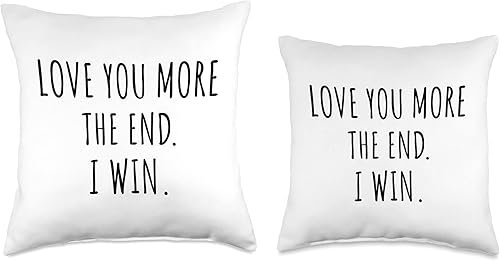 Miniatura 3 de Love You More. The End. I Win. Almohada de relación, 16.0 x 16.0 in, multicolor