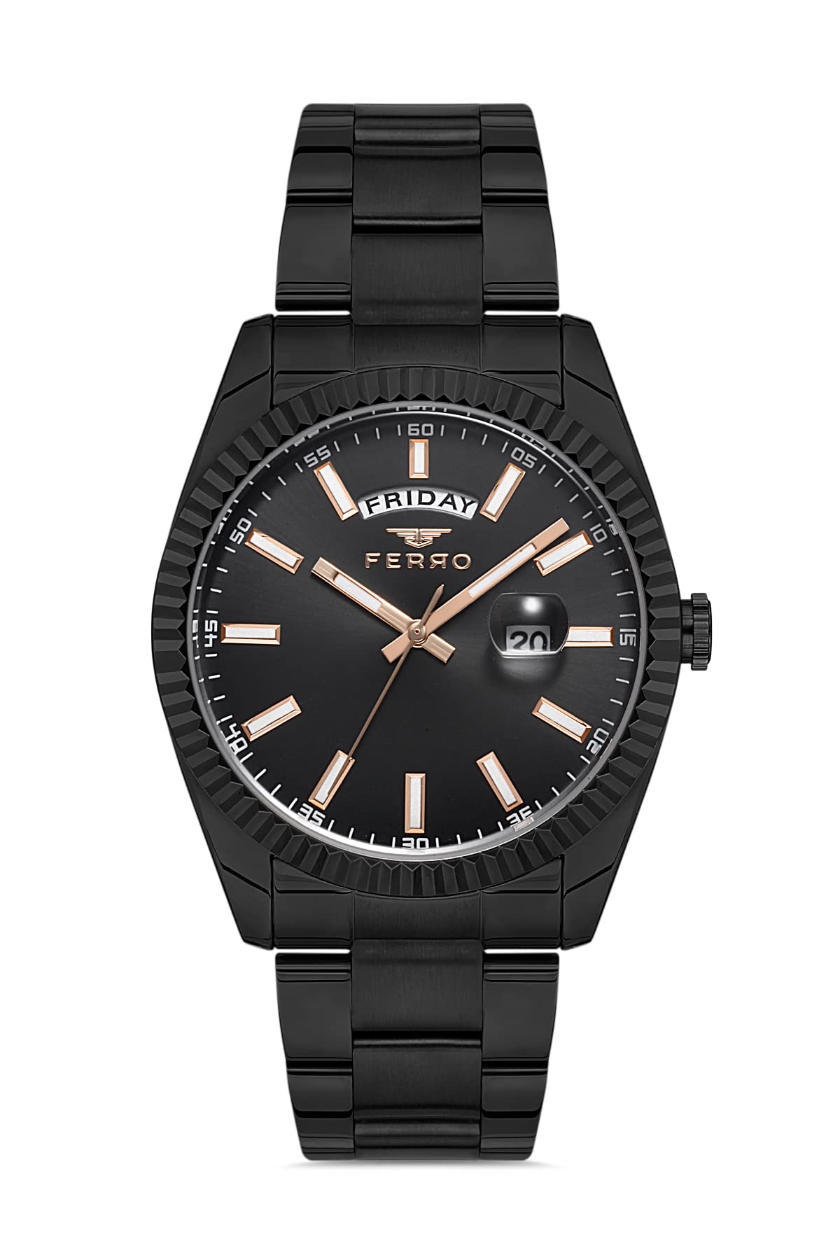 Ferro Stainless Steel Aversa Analog Black Dial Mens Watch-F11211A-G, Band_Gold (B09RPPKZ88) Amazon Price History, Amazon Price Tracker