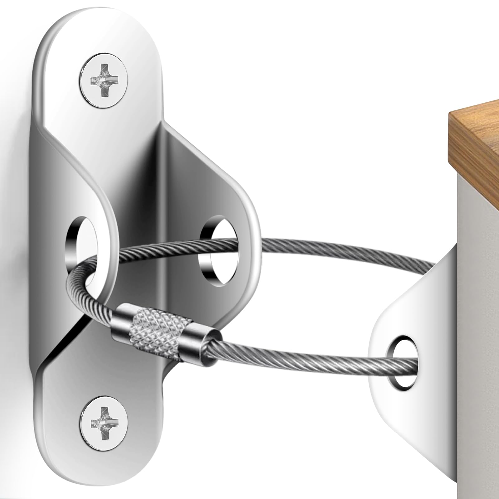 Furniture Anchors for Baby Proofing (6 Pack), Anti Tip Furniture Anchors Earthquake Straps Keep Baby and Pet Safety