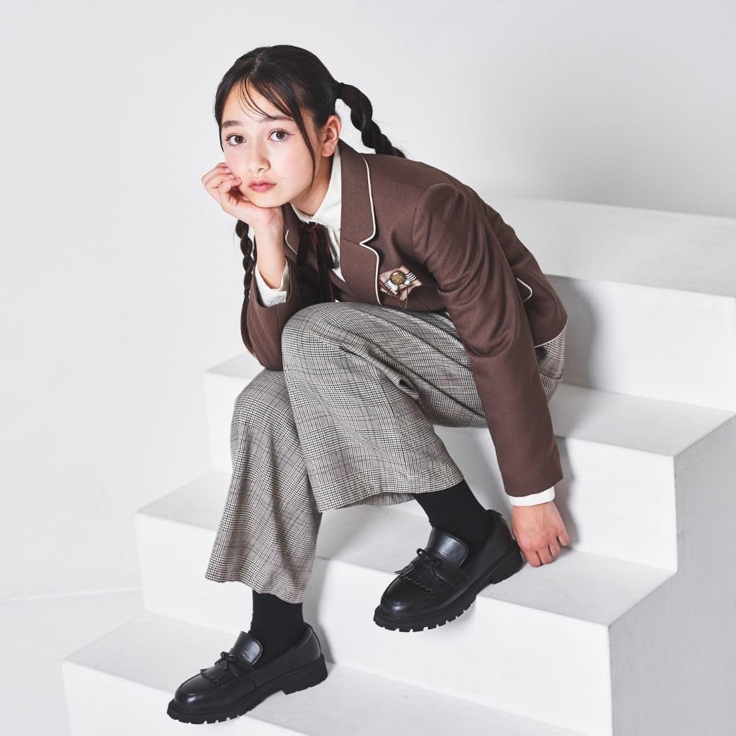 [ELLE en noir] エルアンノワール 卒業式 小学生 女の子 ブレザー ワイド パンツ スーツ (4201-2506)