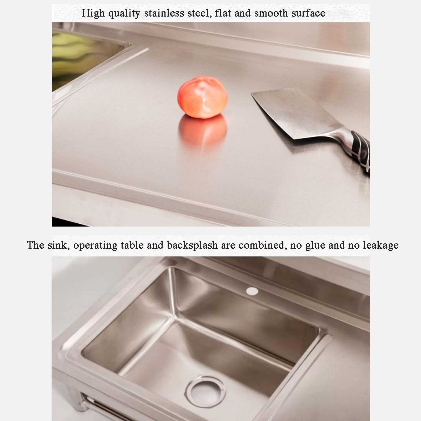 Küchenspüle edelstahl mobiles spültisch ​edelstahl spülbecken spülbecken edelstahl gewerbliche spüle außenbereich spülbecken Restaurantspüle mit Wasserhahn und Abtropffläche für Wäsche, Garage ( Size