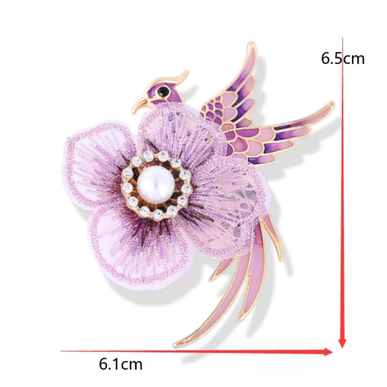 KYUSAR Broches Decorar Broche De Flor De Tela De Pájaro Esmaltado, Broche De Fiesta para Mujer, Cárdigan, Chaqueta, Abrigo, Accesorios Exquisitos Broches Pin (Blue : BLU, Size : 6.1 * 6.5cm)