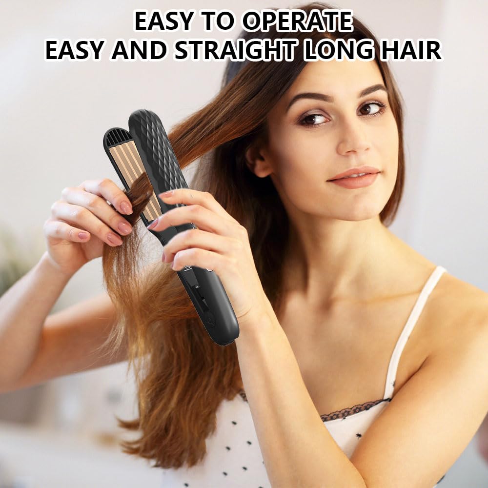 Fer a Gaufrer Les Cheveux, Gauffreur a Cheveux, 4 Température Réglable, Chauffage Rapide Gaufrier Cheveux pour Cheveux Longs, Courts, Donner Du Volume à Vos Cheveux