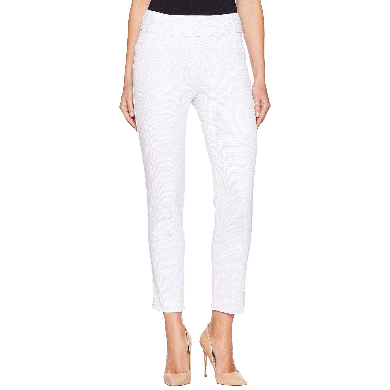 Krazy Larry Pull-On Pique Ankle Pants White 16