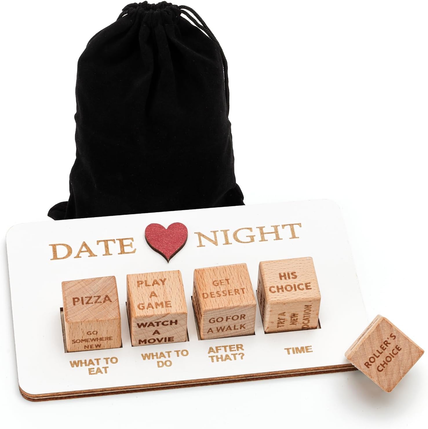 HOXSURY Date Night Dice,Fun Night Dating Decision Dice,Wooden Dating Fun dice, Love Dice, Food Decision Dice, Date Ideas,Gifts for Boyfriend-Girlfriend