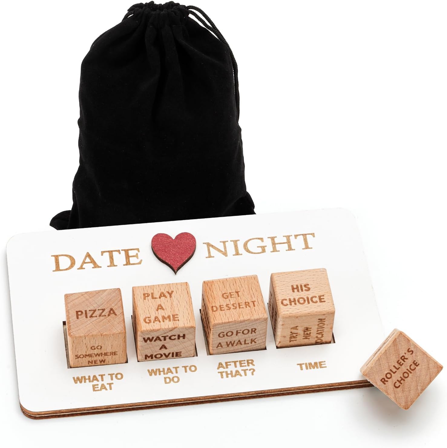 Date Night Dice,Fun Night Dating Decision Dice,Wooden Dating Fun dice, Love Dice, Food Decision Dice, Date Ideas,Gifts for Boyfriend-Girlfriend