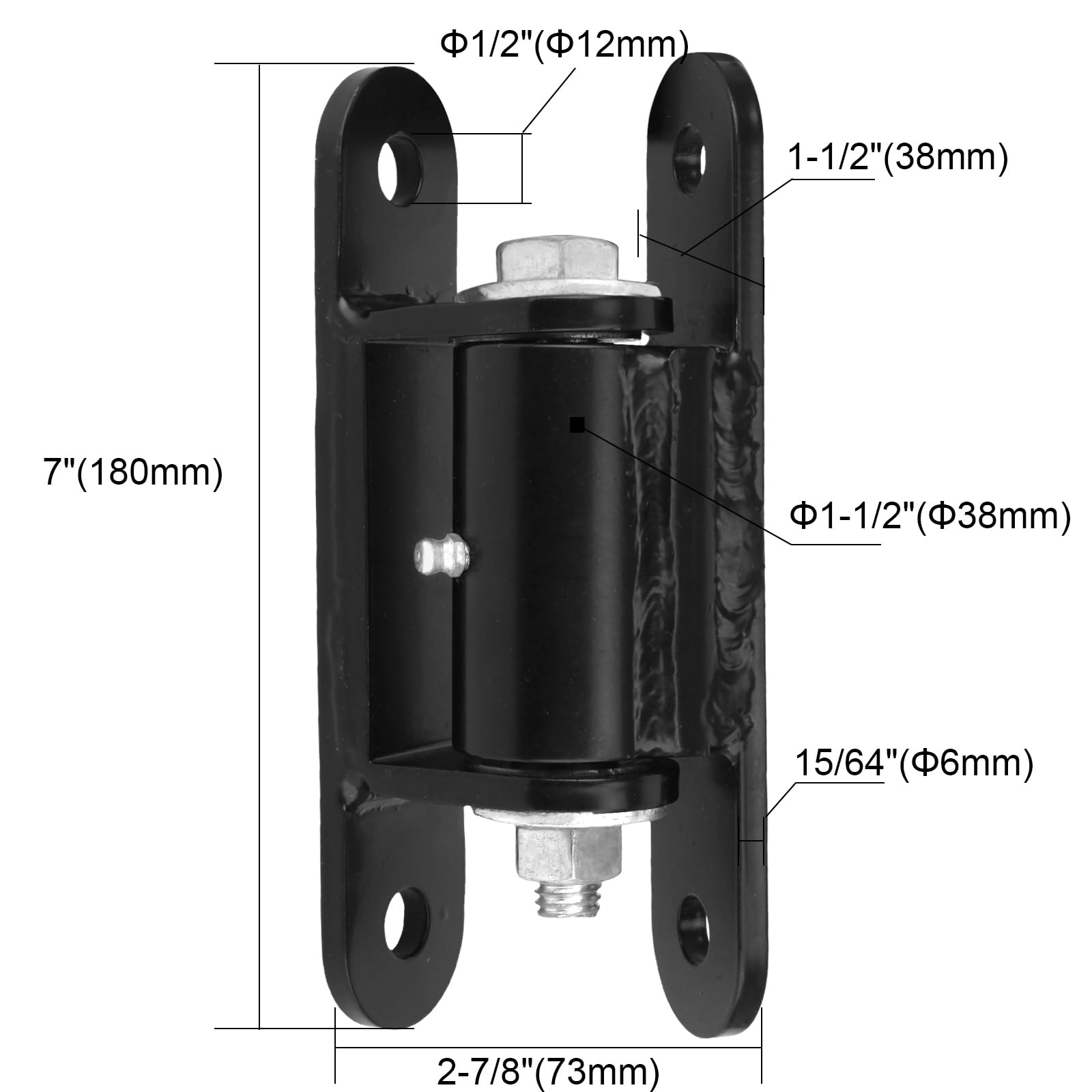 Bisagras de puerta resistentes de 7 pulgadas que se atornillan en la puerta y el poste, bisagra de puerta lubricable con rodamiento de rodillos de aguja para puertas grandes y pesadas de hasta