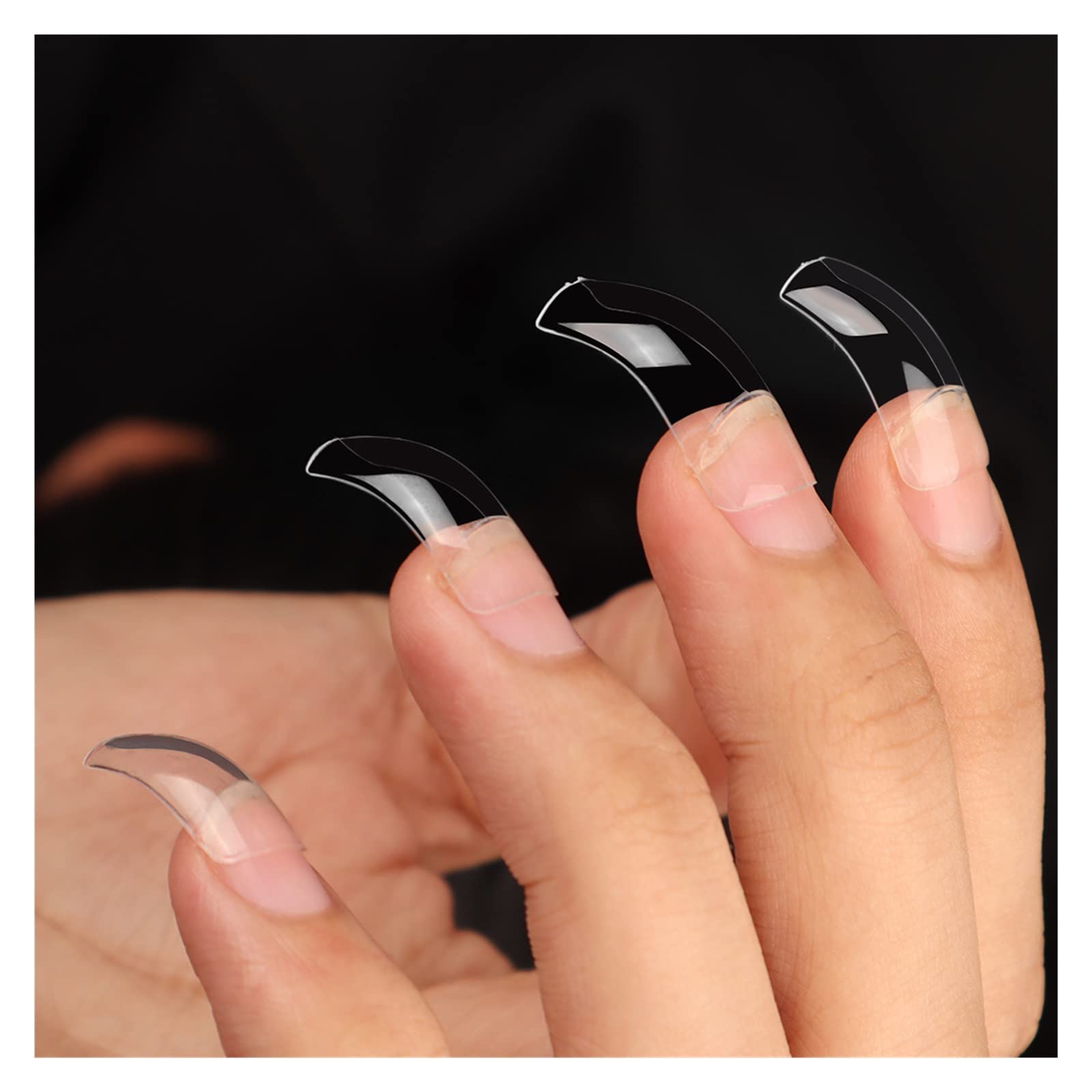 Amazon.co.jp: 500 個エクストラカーブアクリルネイルチップ透明半分