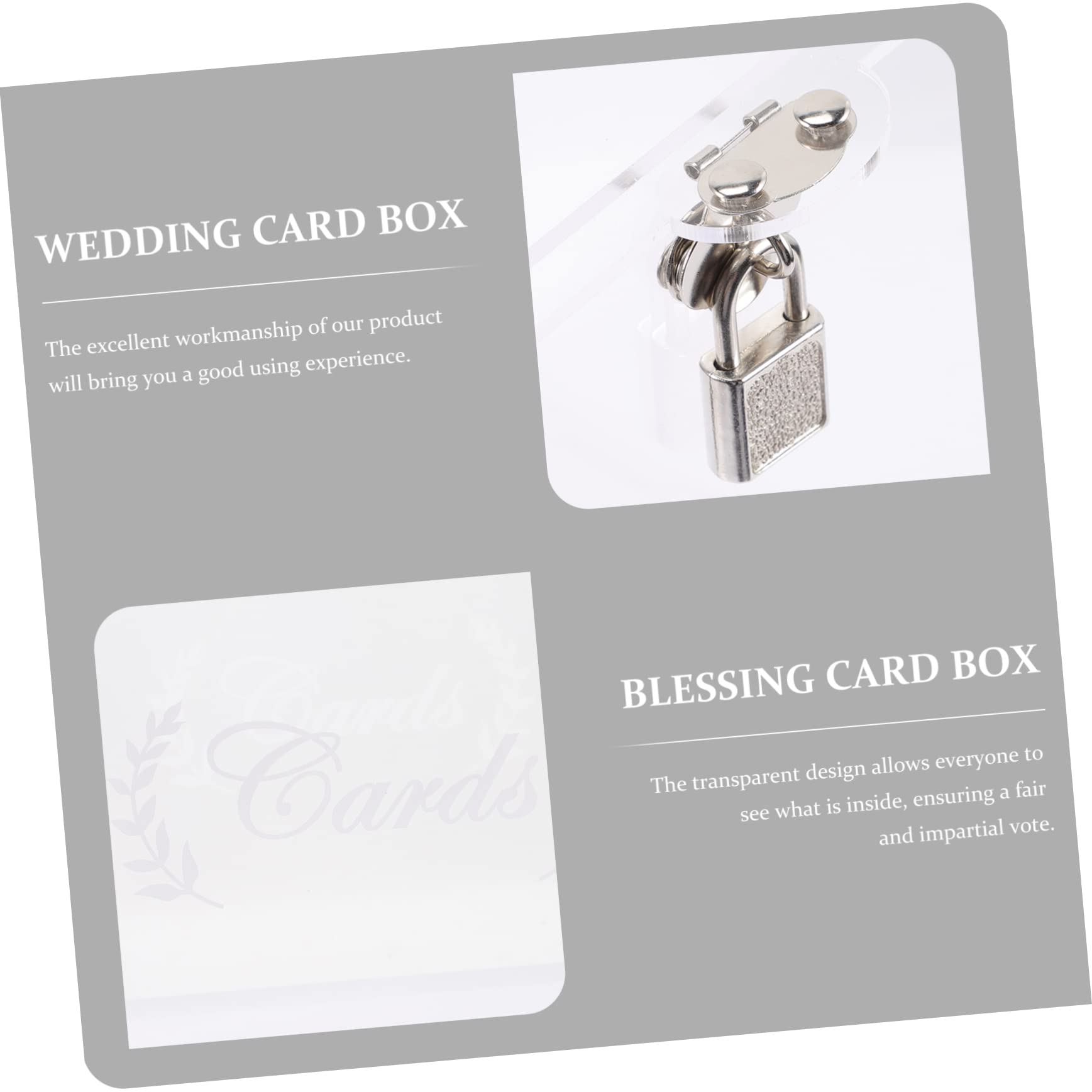 VILLCASE Transparente Acryl Kasten für Hochzeitskarten Nachrichtensammlung und Erinnerungen Sichtbares Design Dekorativ für Empfang und Party