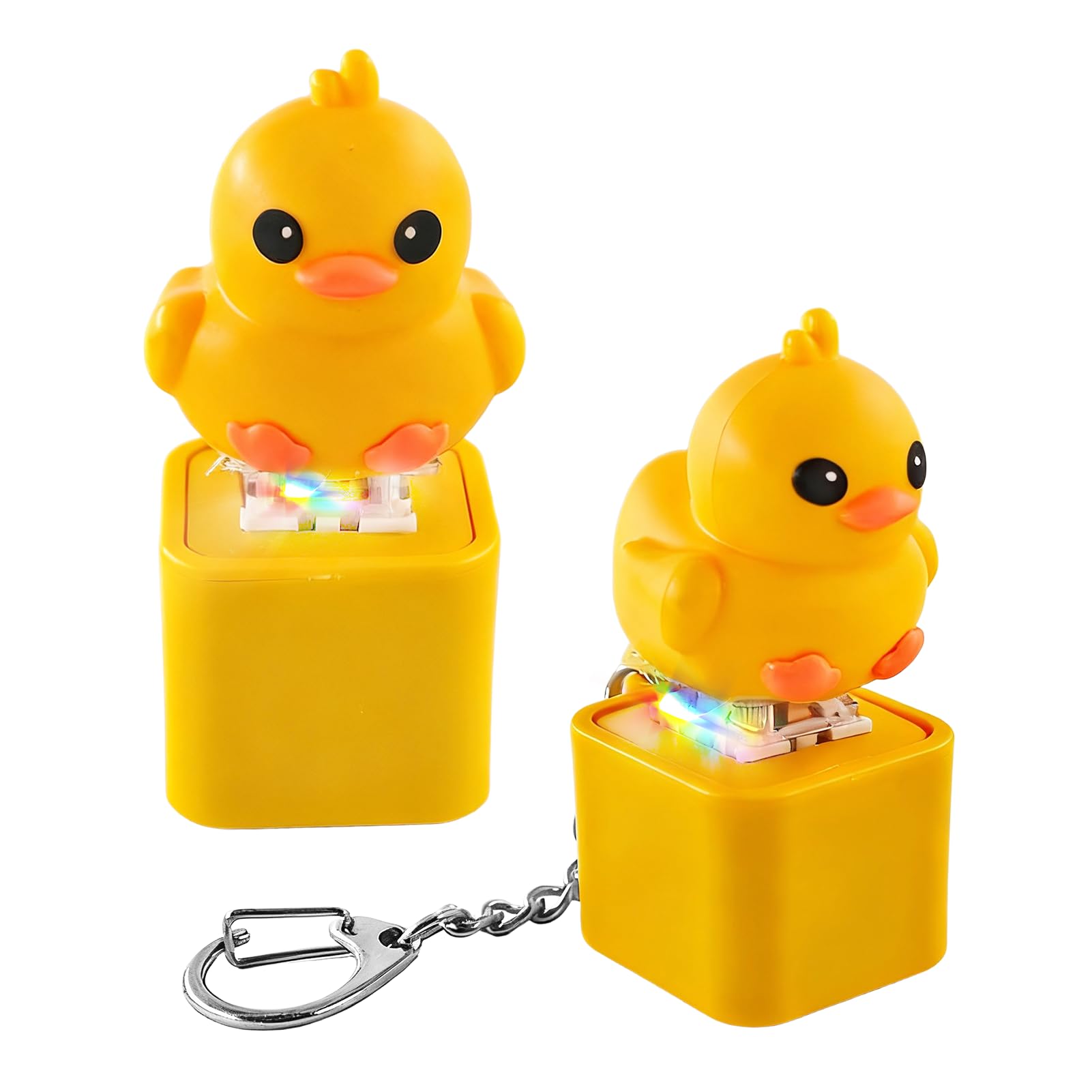 Llavero De Pato Recargable Con Sonido Y Luces De Colores, Juguete Antiestrés De Mano Que Grazna Al Presionar, Ideal Para Aliviar Ansiedad Y Llevar En Llaveros O Bolsos