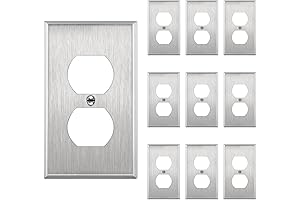 ENERLITES 10-Pack Stainless Steel Outlet Wall Plates: Premium Durability and Style for Your Home