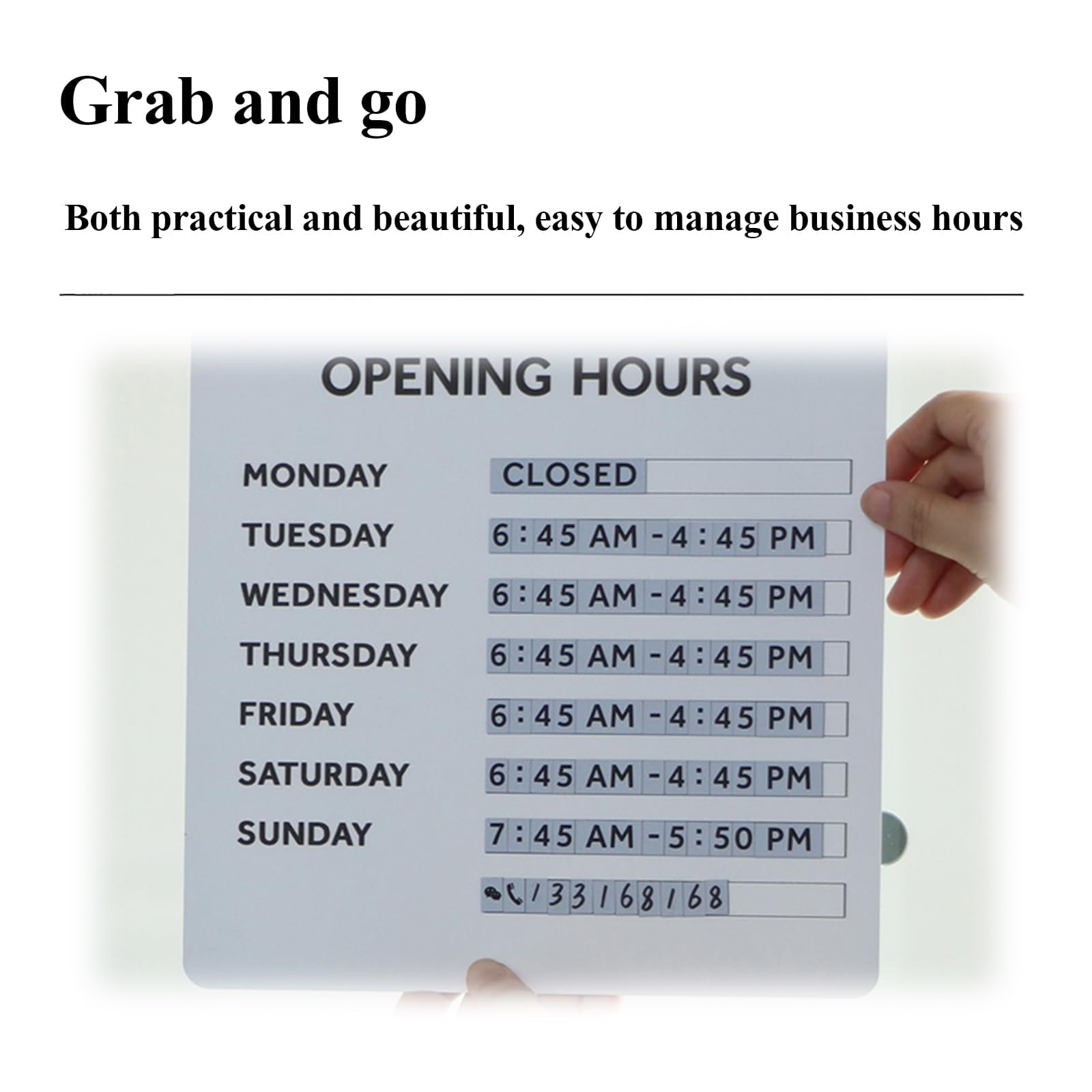Cartel metálico de horario comercial, cartel magnético de «Abierto» para tiendas, con ventosas, intercambiable, reutilizable y en el que se puede escribir, para puertas y ventanas de cristal de negoci