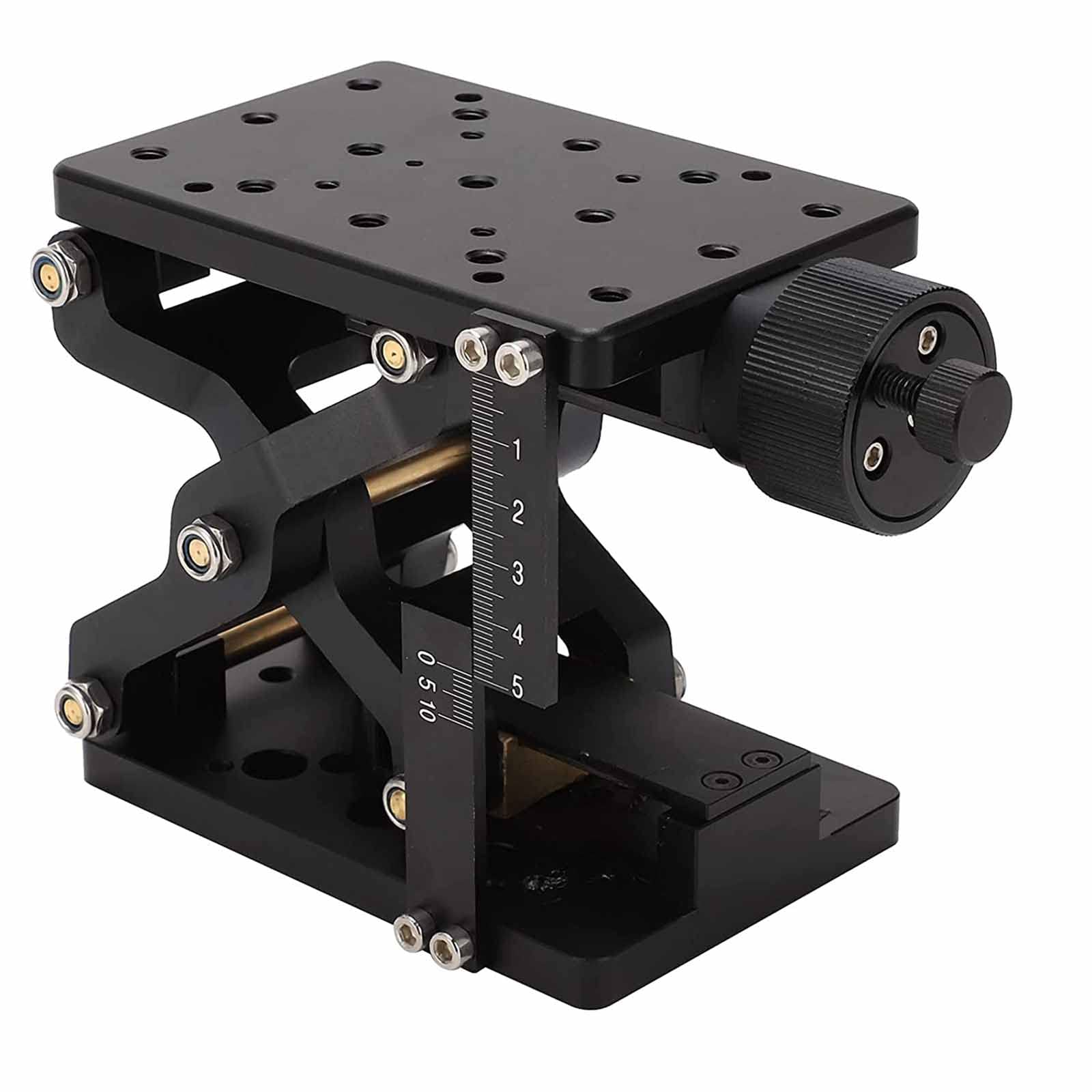 Plataforma de elevación manual, etapa de elevación deslizante óptica de 60 mm de alto con regla de escala, elevador de gato de laboratorio de precisión para un desplazamiento preciso y ajuste de
