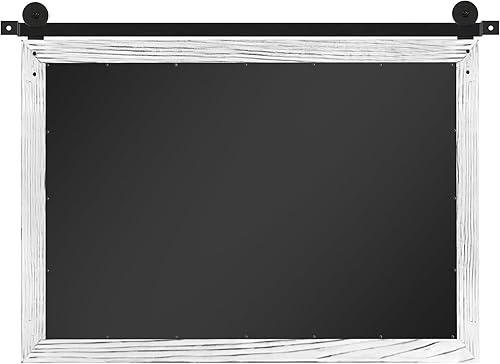 Miniatura 8 de COGOOD Espejo de puerta de granero de granja, 25 x 18 pulgadas, espejo decrativo con marco de madera rústica para baño, sala de estar, decoración de