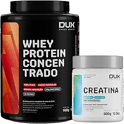 Combo Dux - Whey Protein Concentrado 900g - Sabor Neutro (sem sabor) + Creatina Monohidratada 300g