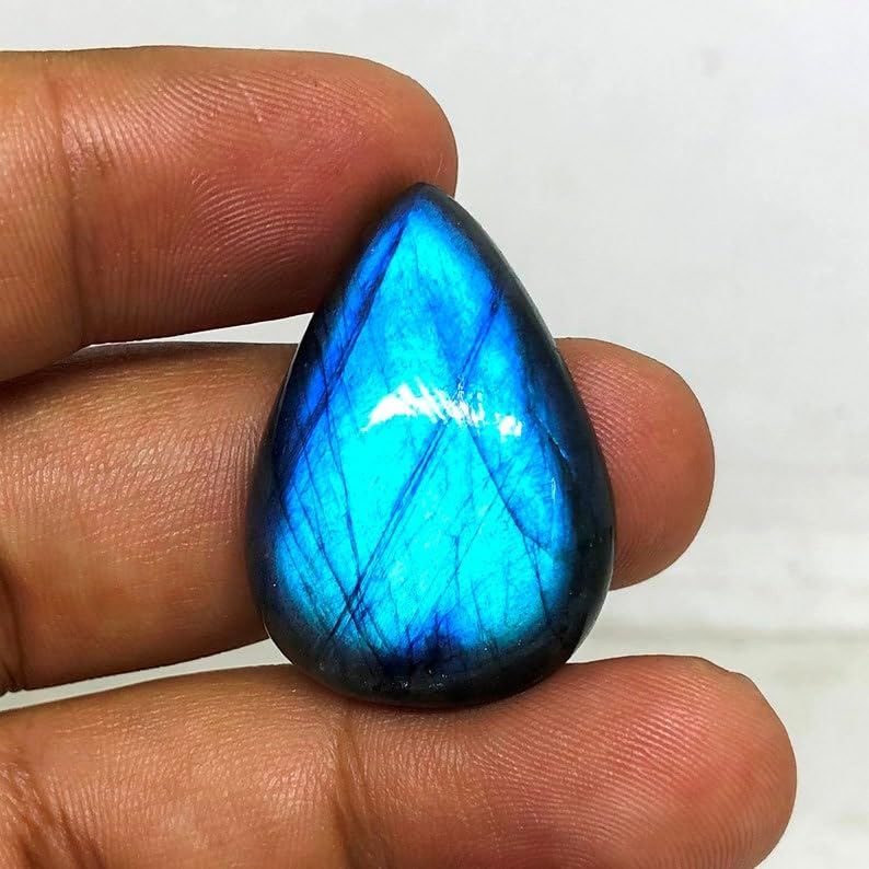 Labradorite cabochon bricolage bague pendentif collier gemme 30x21x7mm - 2