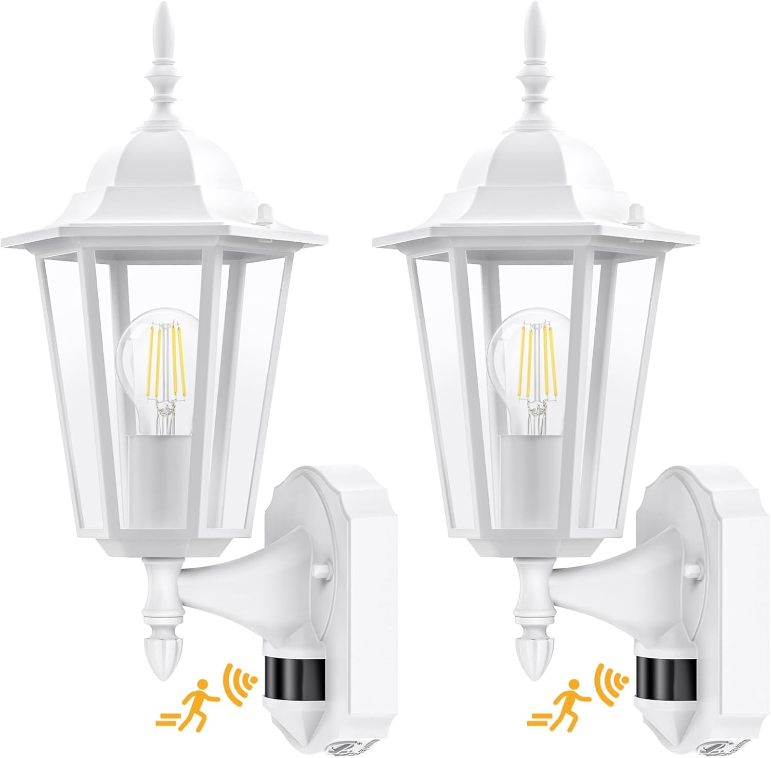 Lamomo 2 Pack Motion Sensor Outdoor Lights, Upgrade Dusk to Dawn White Outdoor Light Fixtures Wall Mounted, 100% Anti-Rust Aluminum Waterproof Porch Lights for Patio Front Door Garage