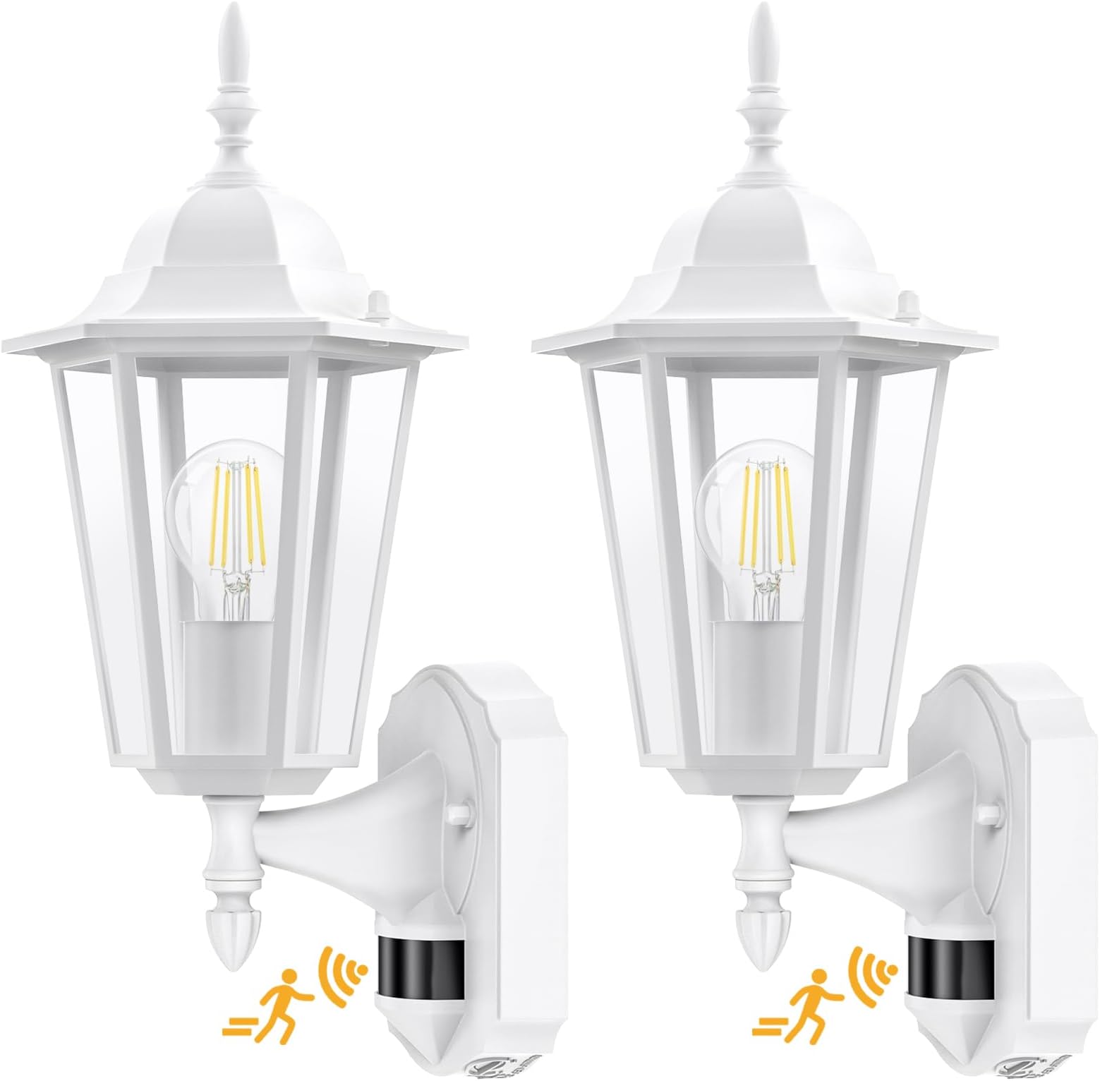 Lamomo 2 Pack Motion Sensor Outdoor Lights, Upgrade Dusk to Dawn White Outdoor Light Fixtures Wall Mounted, 100% Anti-Rust Aluminum Waterproof Porch Lights for Patio Front Door Garage