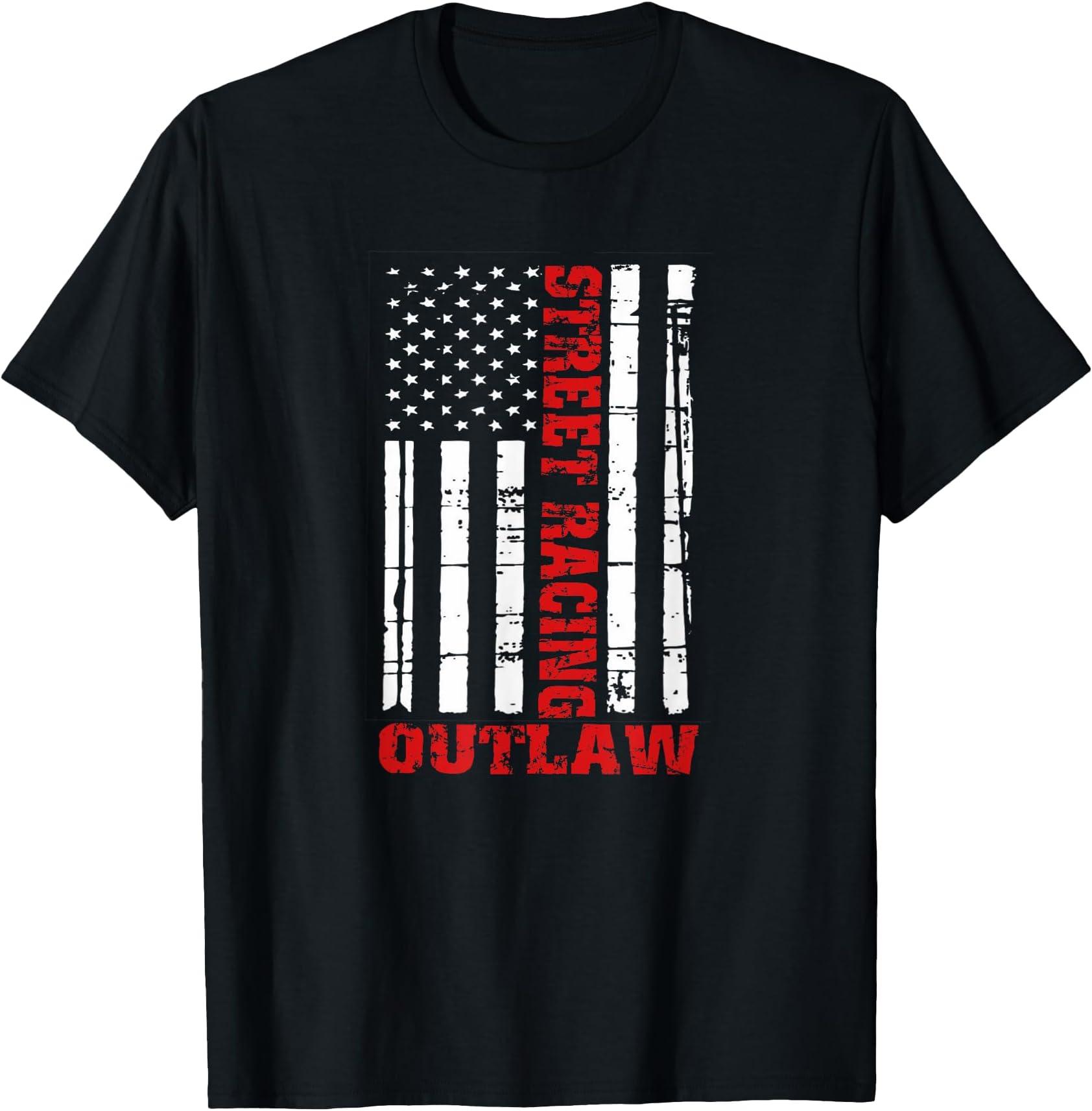 Street Racing Outlaw Shirt Flag American Drag Racing T-Shirt