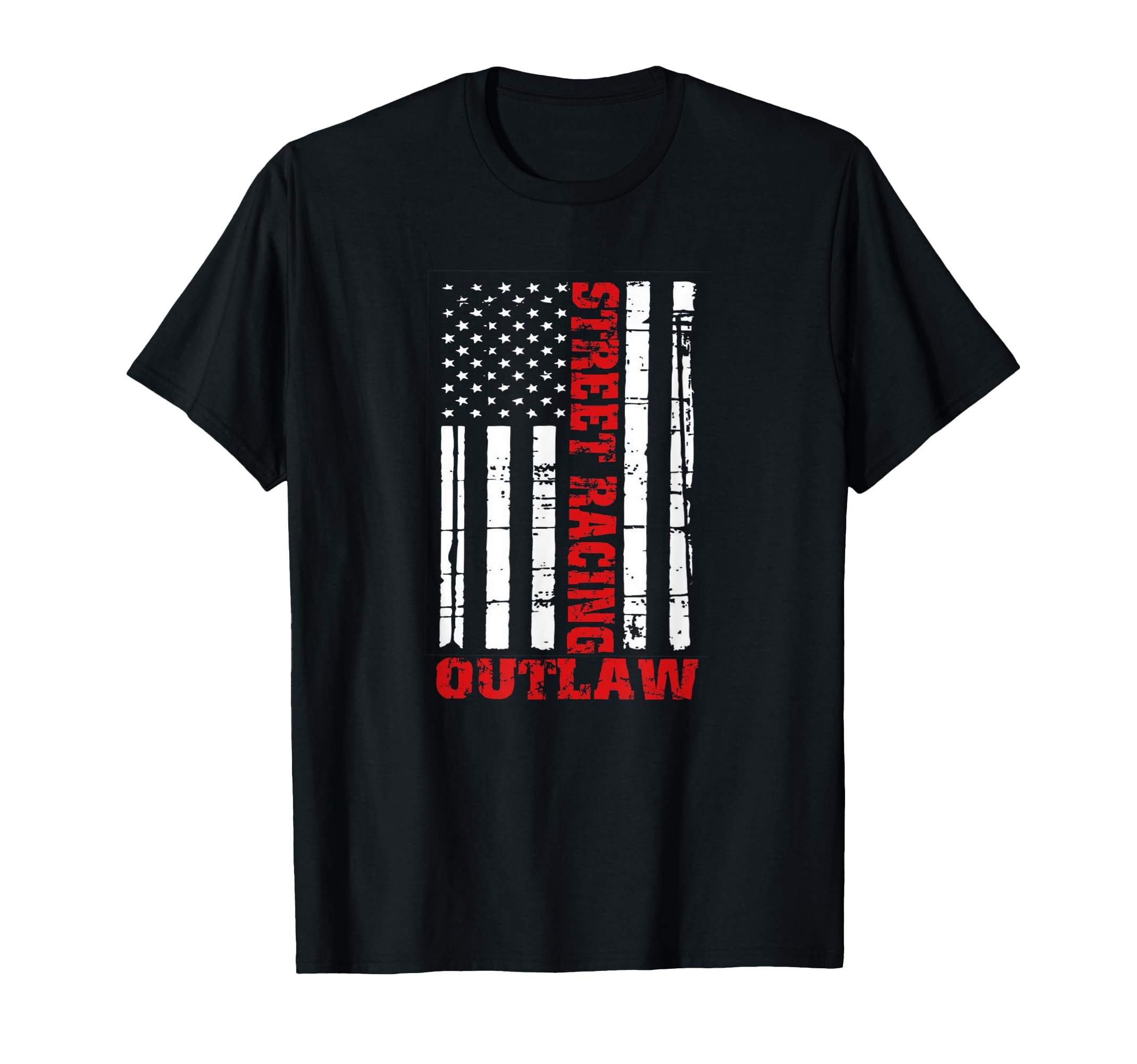 Street Racing Outlaw Shirt Flag American Drag Racing T-Shirt