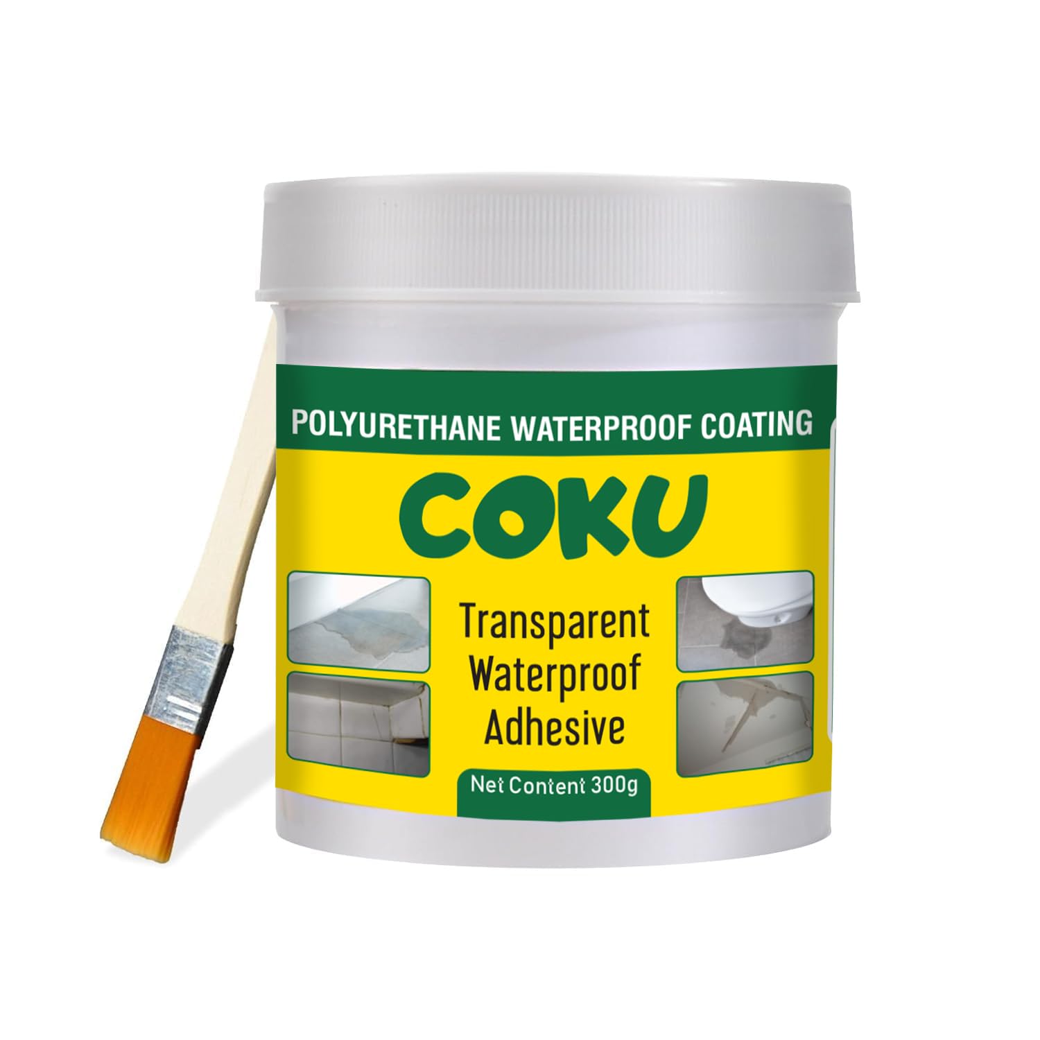 Coku Waterproof Transparent Glue with Brush|Anti-Leakage Agent Coating| Invisible Crack Sealant Super Strong Gel Adhesive for Roof, Bathroom Wall, Window, Tile & mildew-proof Kitchen (300 grams) (B0CZF1LVLS) Amazon Price History, Amazon Price Tracker