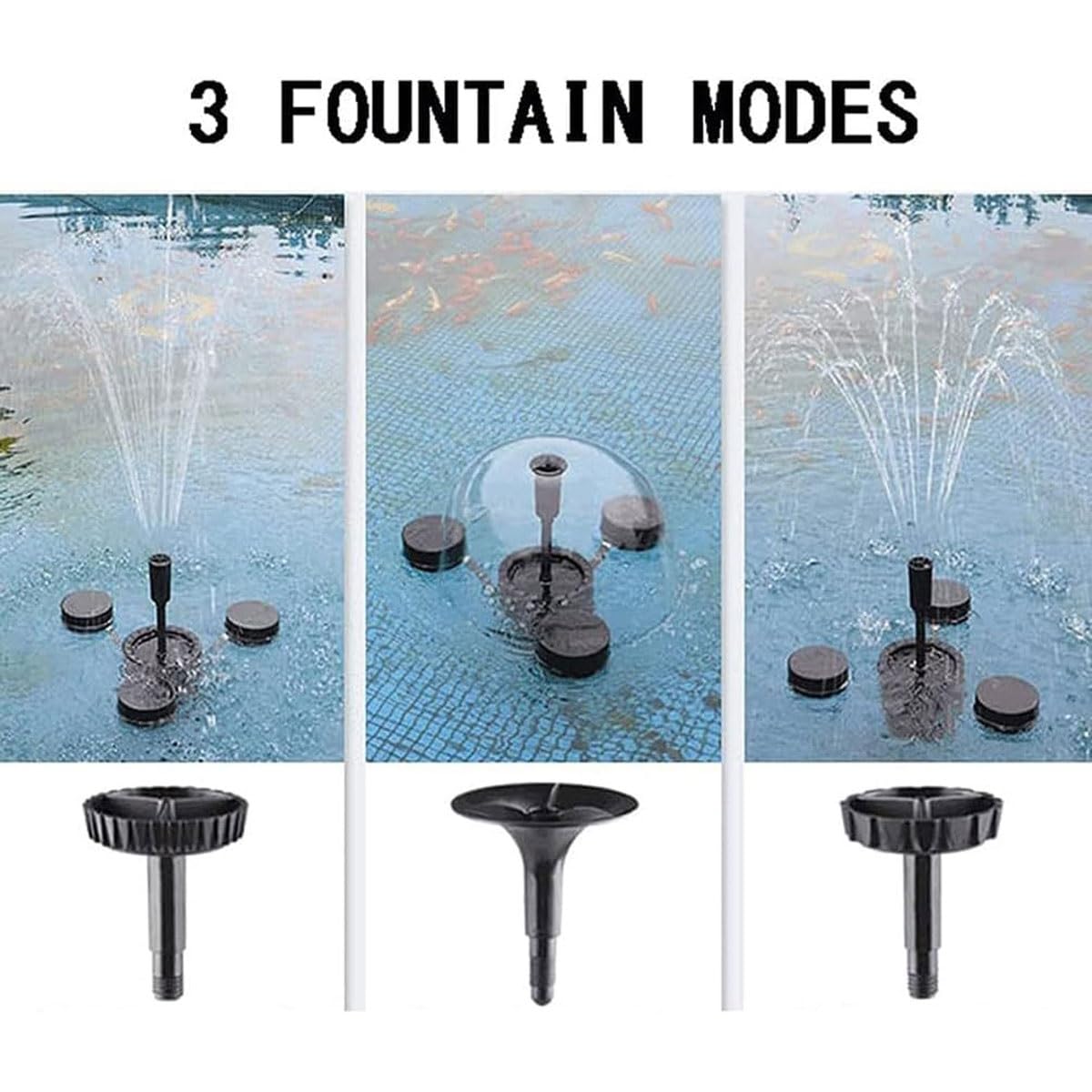 Skimmer automatico galleggiante per laghetti, 45 W, aspiratore con ingresso a vortice a 360° e 3 modalità fontana per laghetti da giardino, laghi, stagni per pesci, fino a 25 m²