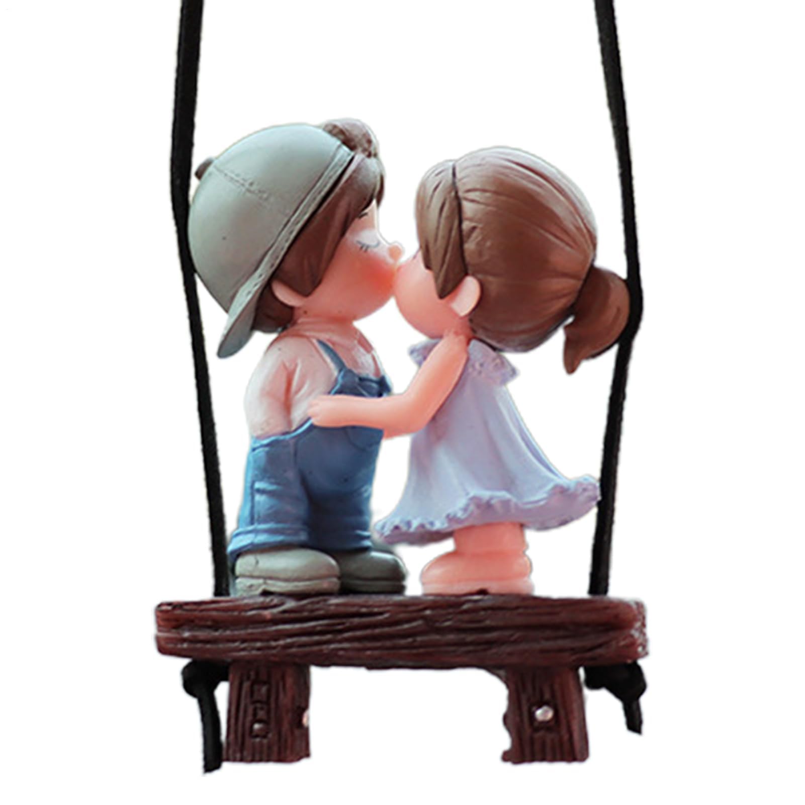 Coppia di ornamenti per auto, simpatica statuetta per specchietto retrovisore, romantica decorazione per amanti delle altalene, accessorio da cruscotto regalo per lei o lui, grazioso ciondolo per auto