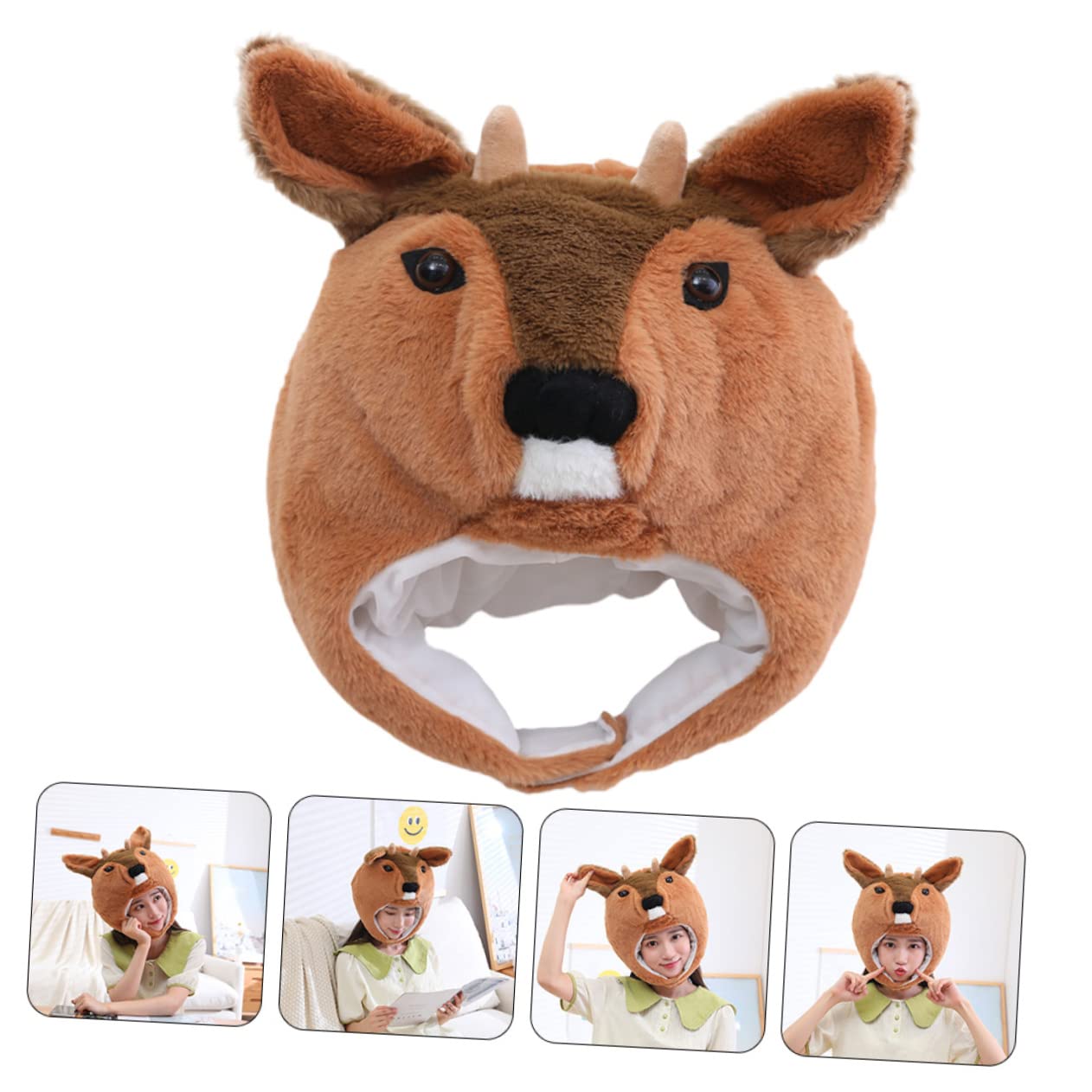 UPKOCH 2piezas Sombrero De Fiesta De Peluche De Ciervo Para Accesorio Divertido De Carnaval y Fotografía Para Celebraciones y Fiestas Temáticas