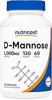 Vista 1 de Nutricost D-manosa 1000 mg por porción, 120 cápsulas – 500 mg por cápsula, salud del tracto urinario, sin OMG y sin gluten