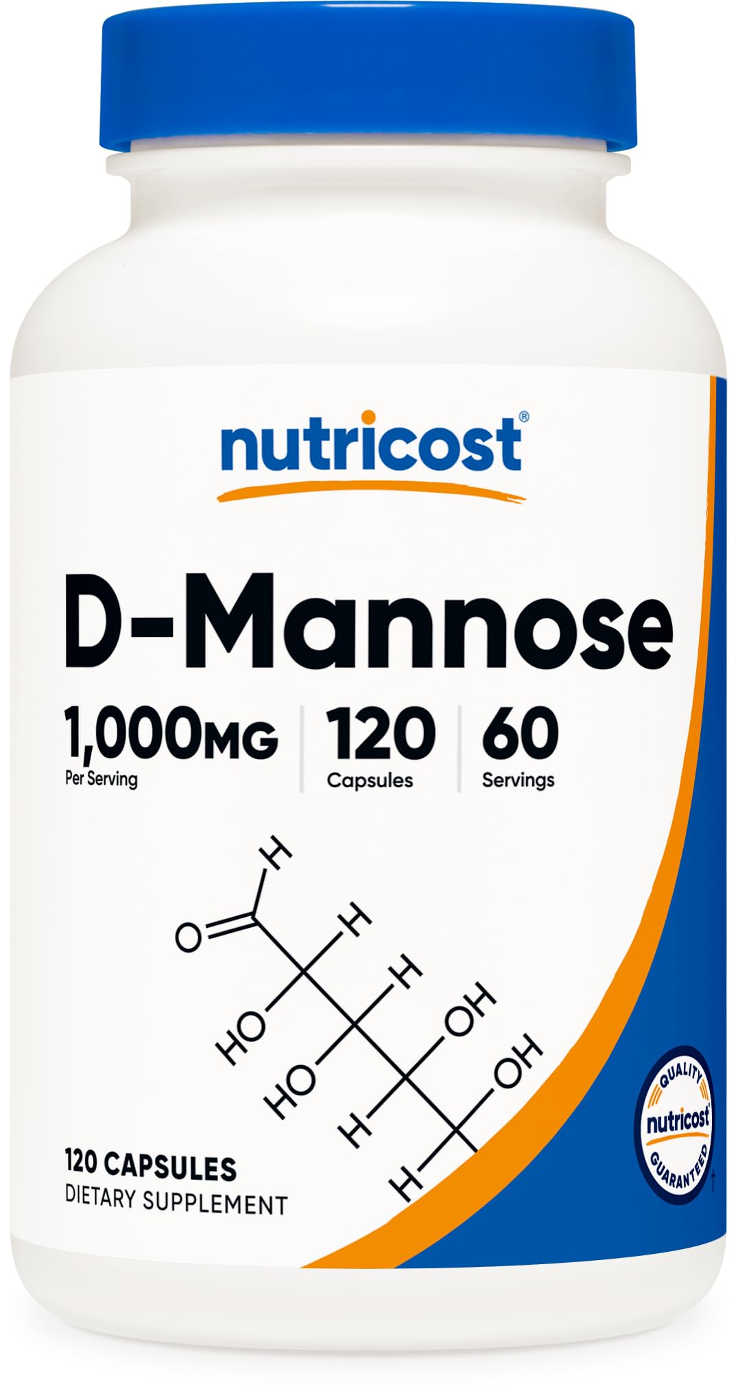 D-Mannose 1000mg Per Serving, 120 Capsules - 500mg Per Capsule, Urinary Tract Health, Non-GMO and Gluten Free