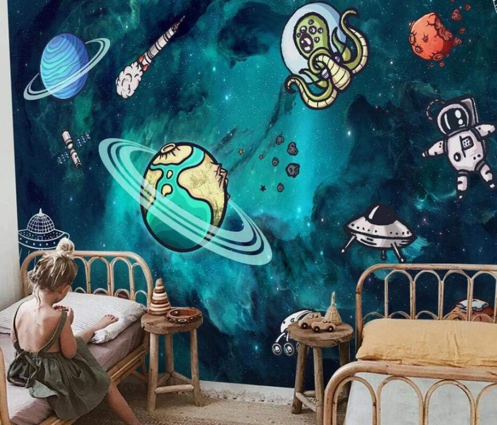 Spazio Universo Astronauti Moderna Carta Da Parati 3d In Seta Goffrata Materiale Ideale Per La Camera Letto Del Soggiorno-300cm×210cm