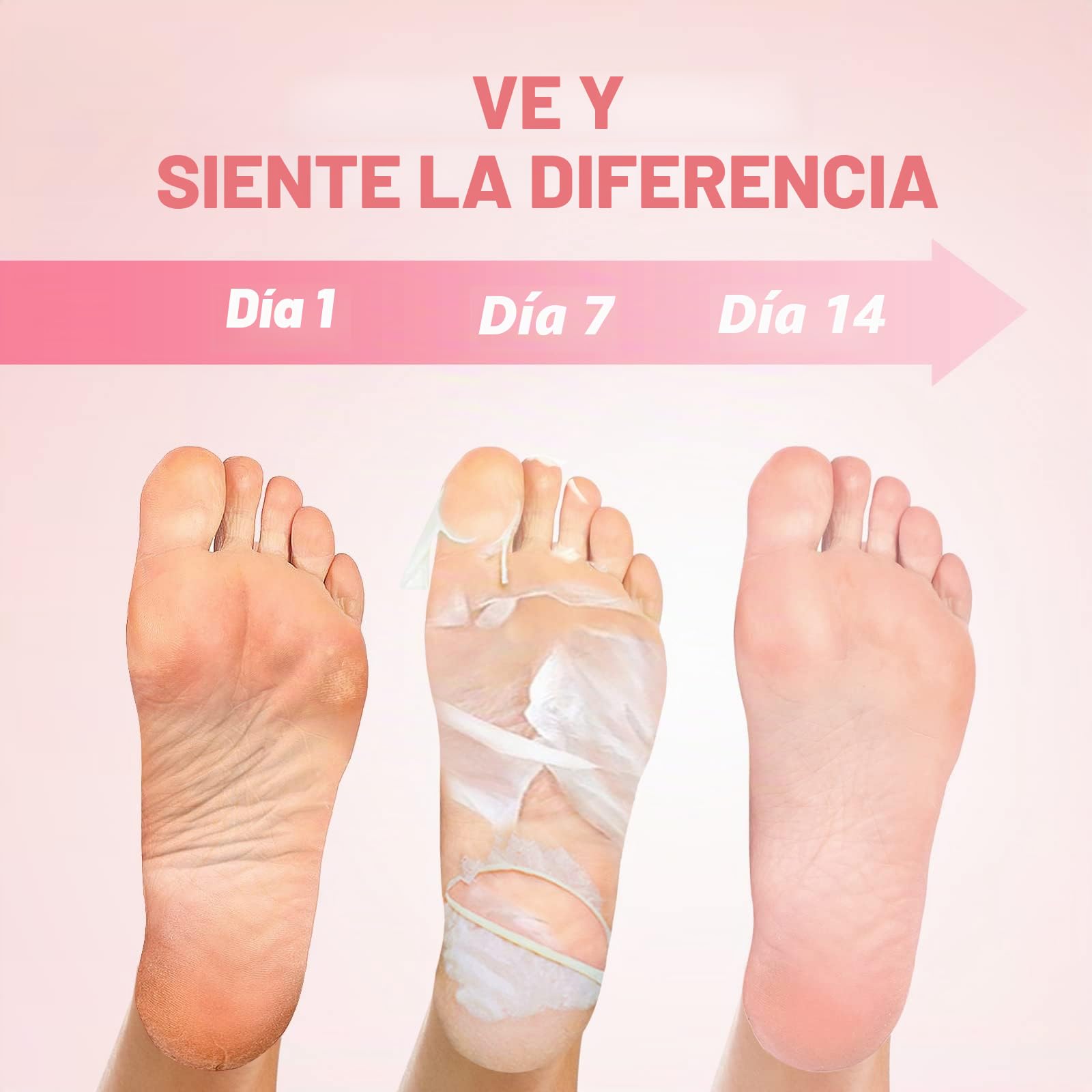 Máscara para pelar los pies, paquete de 3 máscaras para pies de ácido láctico, calcetines exfoliantes para el pie para eliminar los callos, reparar el talón agrietado y muerto (Rosa)